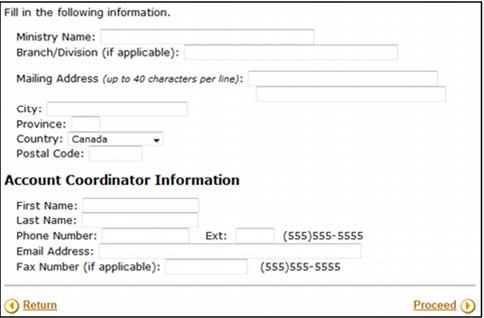 Ministry Account Information